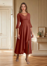 Augday Aerynne A-Line Pleated Chiffon Dress