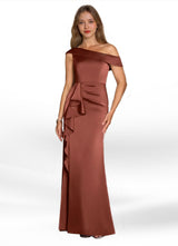 Augday Hamptons A-Line Pleated Stretch Satin Dress
