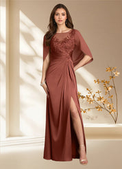 Augday Hera A-Line Lace Stretch Satin Dress