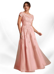 Augday A-Line Lace Chiffon Dress