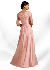 Augday A-Line Lace Chiffon Dress