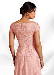 Augday A-Line Lace Chiffon Dress