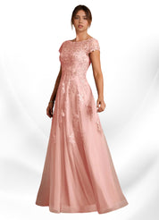 Augday A-Line Lace Chiffon Dress