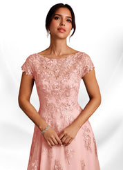 Augday A-Line Lace Chiffon Dress