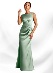 Augday Baltimore A-Line Pleated Stretch Satin Dress