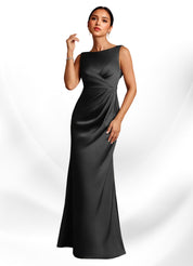 Augday Baltimore A-Line Pleated Stretch Satin Dress