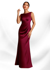 Augday Baltimore A-Line Pleated Stretch Satin Dress