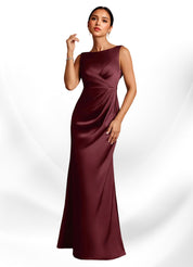 Augday Baltimore A-Line Pleated Stretch Satin Dress