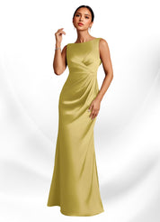 Augday Baltimore A-Line Pleated Stretch Satin Dress