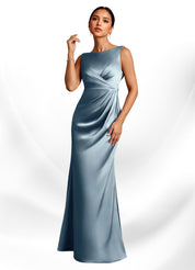 Augday Baltimore A-Line Pleated Stretch Satin Dress