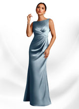 Augday Baltimore A-Line Pleated Stretch Satin Dress