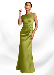 Augday Baltimore A-Line Pleated Stretch Satin Dress