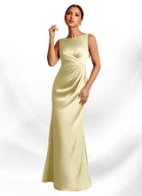 Augday Baltimore A-Line Pleated Stretch Satin Dress
