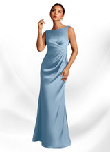 Augday Baltimore A-Line Pleated Stretch Satin Dress