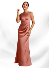 Augday Baltimore A-Line Pleated Stretch Satin Dress