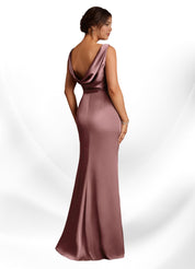 Augday Baltimore A-Line Pleated Stretch Satin Dress