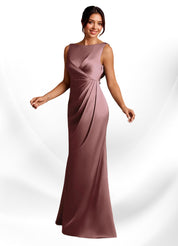 Augday Baltimore A-Line Pleated Stretch Satin Dress