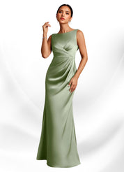 Augday Baltimore A-Line Pleated Stretch Satin Dress