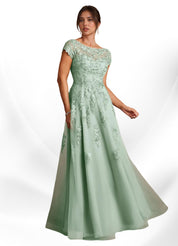 Augday A-Line Lace Chiffon Dress