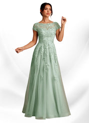 Augday A-Line Lace Chiffon Dress