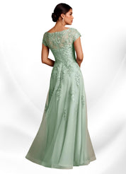 Augday A-Line Lace Chiffon Dress