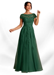 Augday A-Line Lace Chiffon Dress