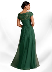 Augday A-Line Lace Chiffon Dress