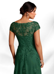 Augday A-Line Lace Chiffon Dress