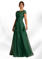 Augday A-Line Lace Chiffon Dress