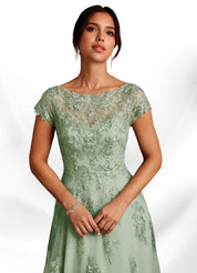 Augday A-Line Lace Chiffon Dress