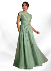 Augday A-Line Lace Chiffon Dress