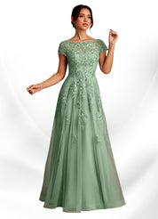 Augday A-Line Lace Chiffon Dress