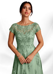 Augday A-Line Lace Chiffon Dress