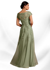 Augday A-Line Lace Chiffon Dress