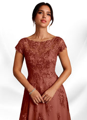 Augday A-Line Lace Chiffon Dress