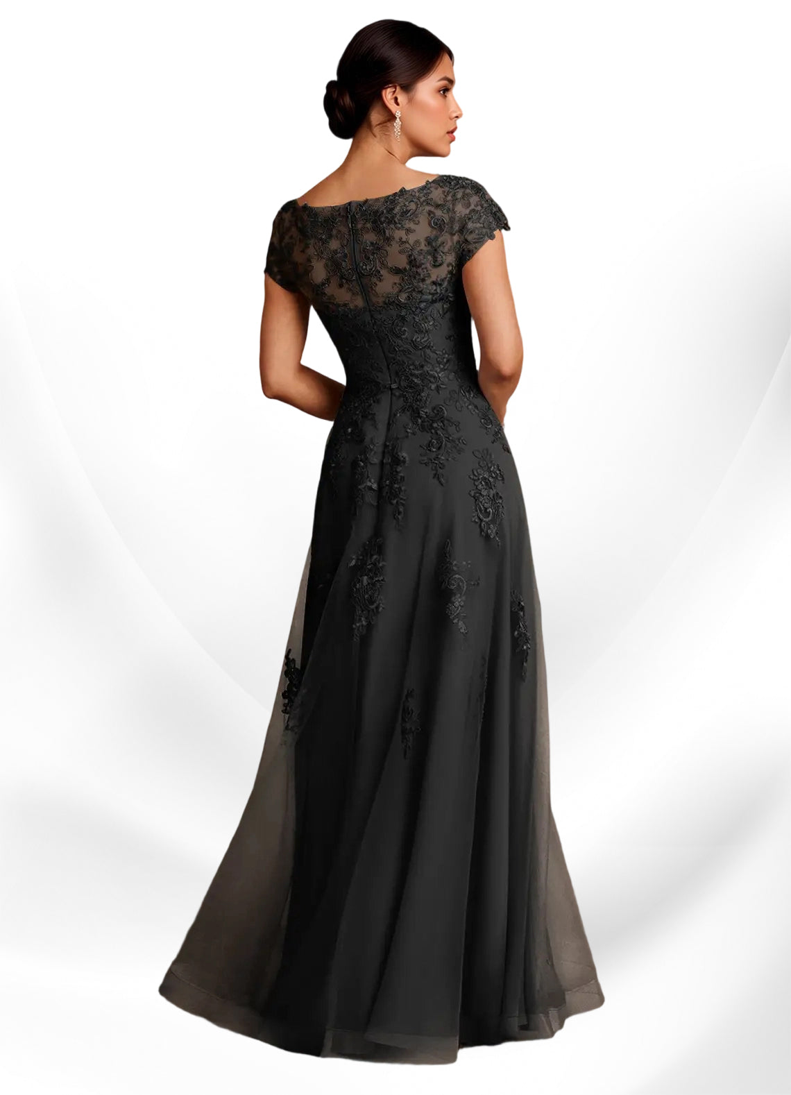 Augday A-Line Lace Chiffon Dress