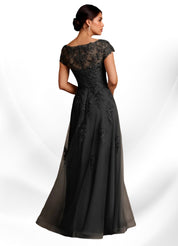 Augday A-Line Lace Chiffon Dress