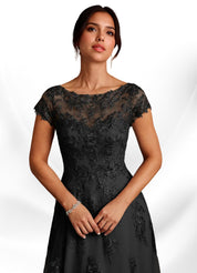 Augday A-Line Lace Chiffon Dress
