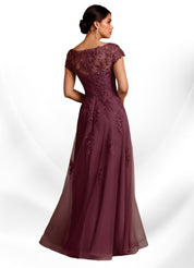 Augday A-Line Lace Chiffon Dress