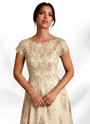 Augday A-Line Lace Chiffon Dress