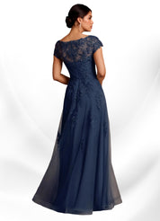 Augday A-Line Lace Chiffon Dress