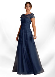 Augday A-Line Lace Chiffon Dress