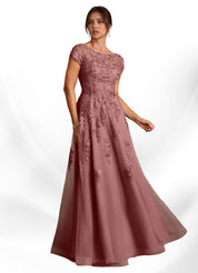 Augday A-Line Lace Chiffon Dress