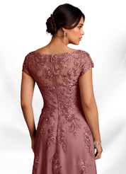 Augday A-Line Lace Chiffon Dress