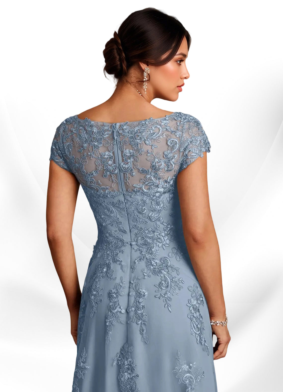 Augday A-Line Lace Chiffon Dress