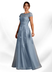 Augday A-Line Lace Chiffon Dress