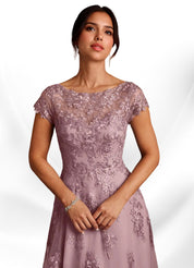 Augday A-Line Lace Chiffon Dress