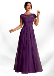 Augday A-Line Lace Chiffon Dress