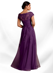 Augday A-Line Lace Chiffon Dress