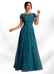 Augday A-Line Lace Chiffon Dress